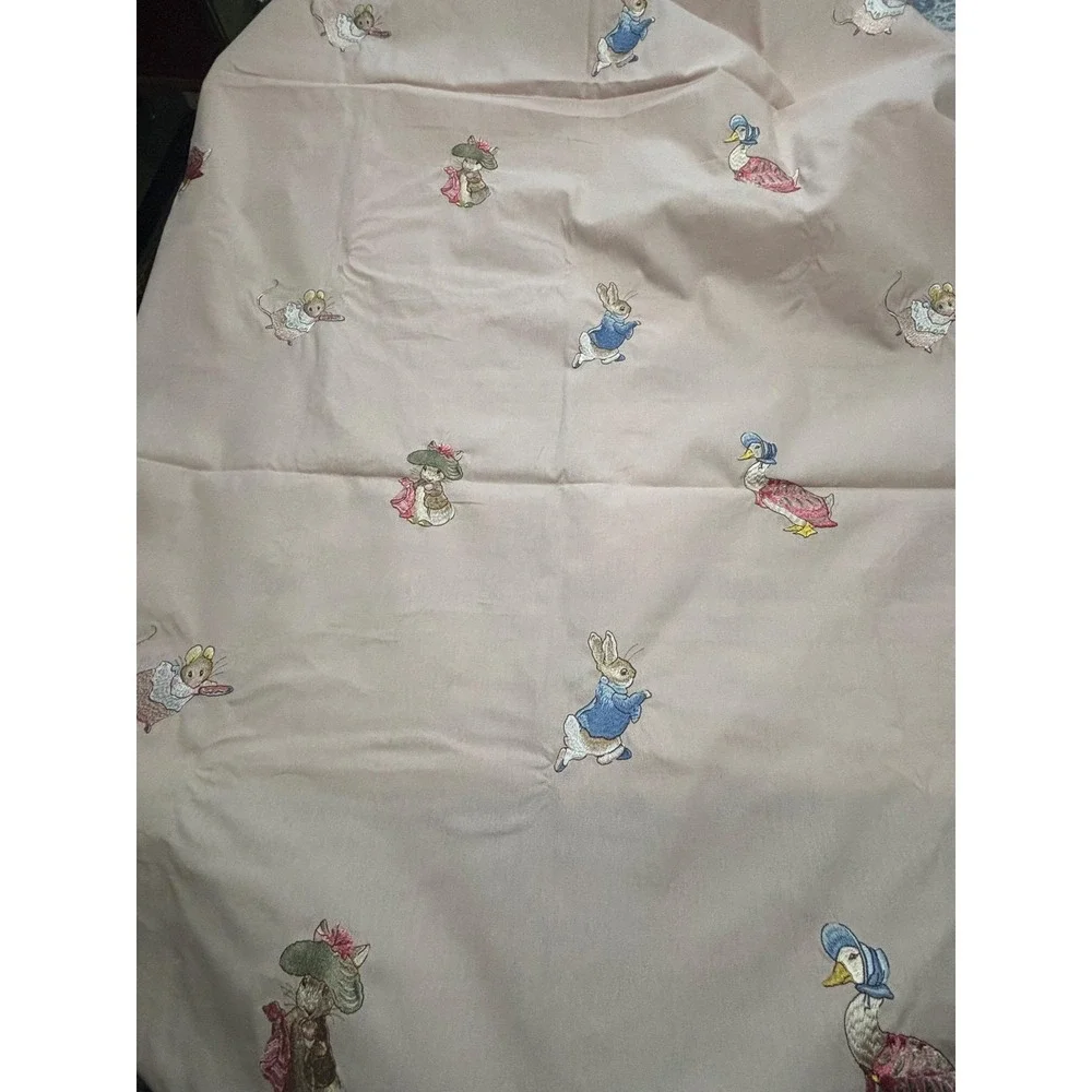 Beatrix Potter Nursery Cotton Fabric Cotton Pale Pink Embroidered‎